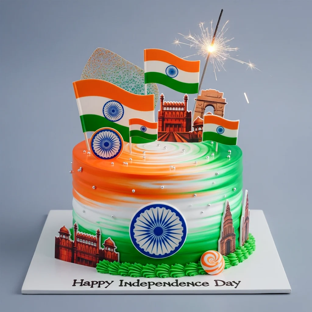 Bharat Gourav Cake — 100% eggless independence day in Kolkata, customised and baked fresh to order by Cream Creations.