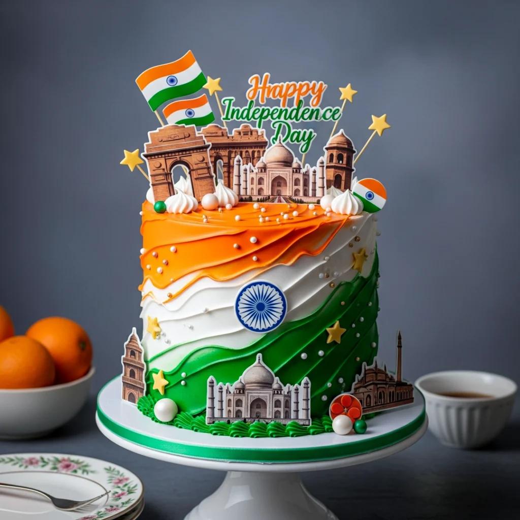 Independence Day Delight Cake — 100% eggless independence day in Kolkata, customised and baked fresh to order by Cream Creations.