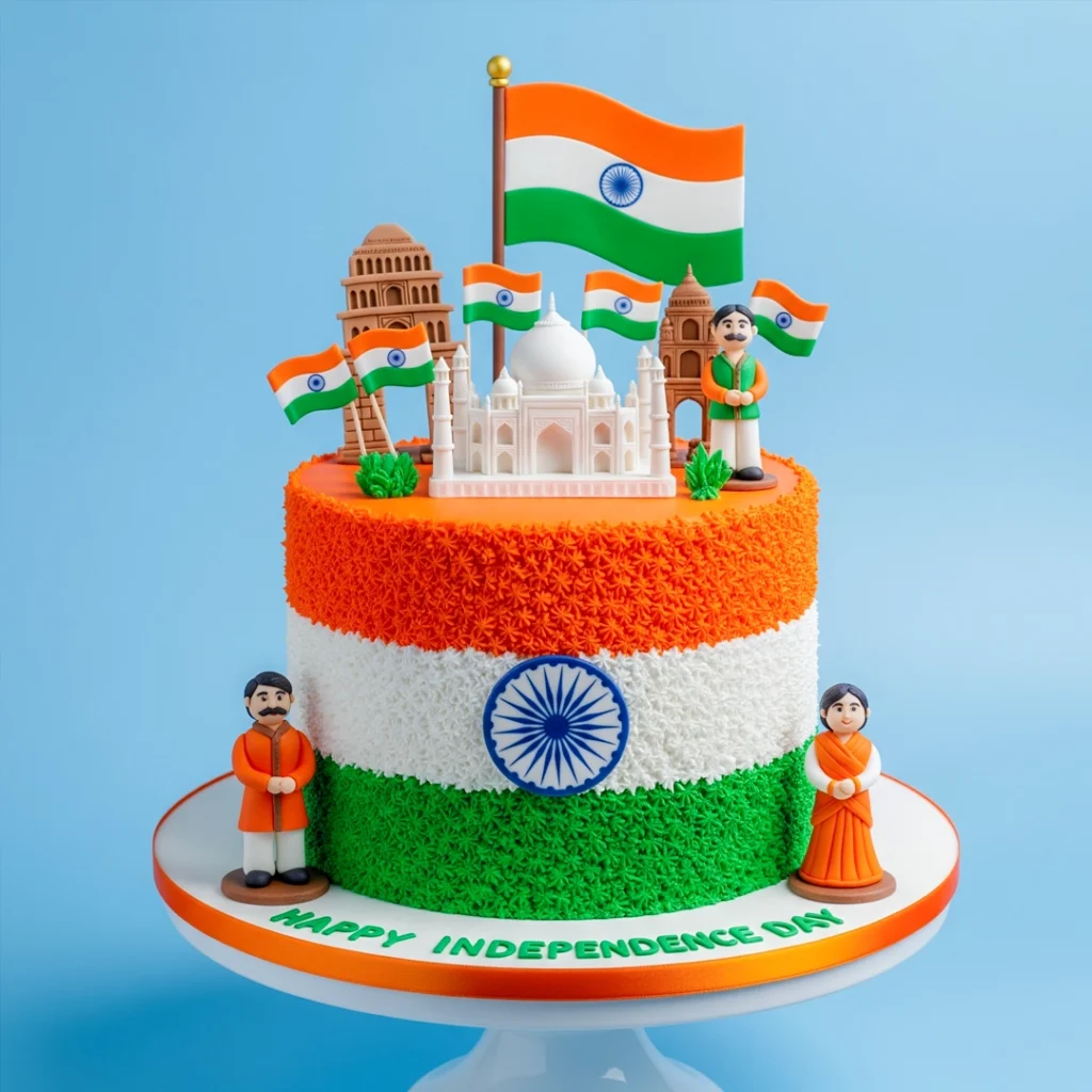 Patriotic Pride Cake — 100% eggless independence day in Kolkata, customised and baked fresh to order by Cream Creations.