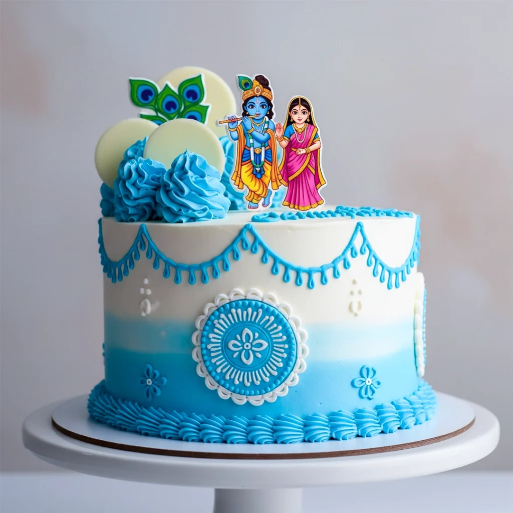Radha Kishna Cake — 100% eggless janmashtami in Kolkata, customised and baked fresh to order by Cream Creations.