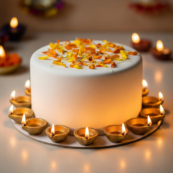 Golden Diya Glow Cake