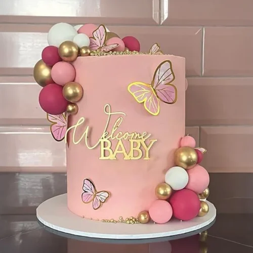 Blush Butterfly Baby Cake