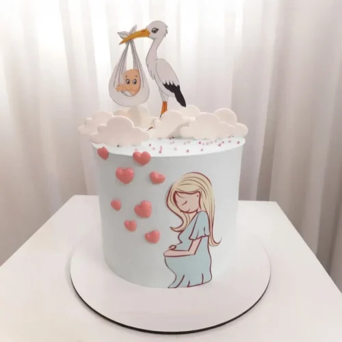 Cloudy Arrival Baby Cake