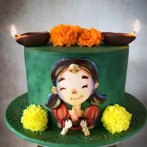 Diwali Dia Cake Diwali Dia Cake