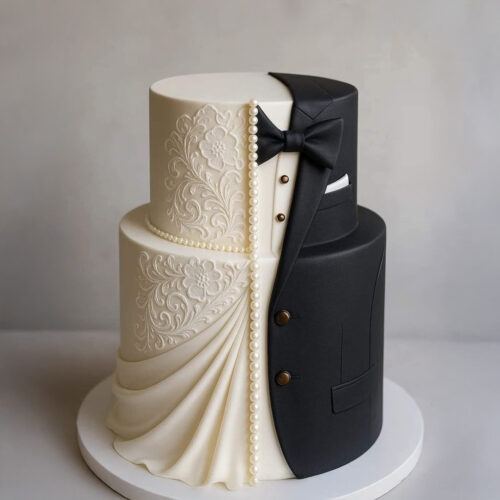 Elegant Couple Fusion Cake