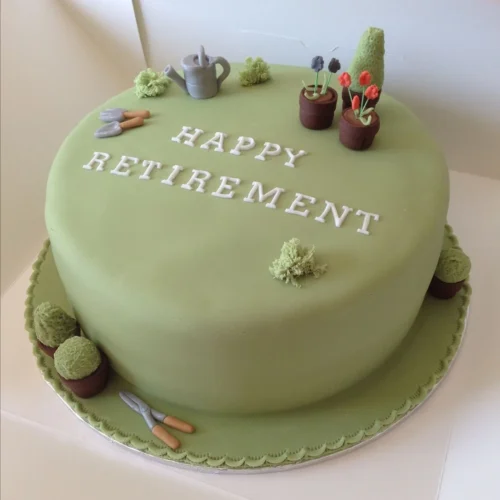 Green Garden Retirement Cake