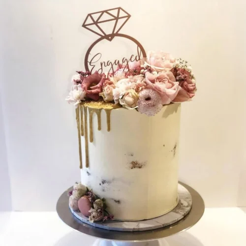 Petals and Gold Cake
