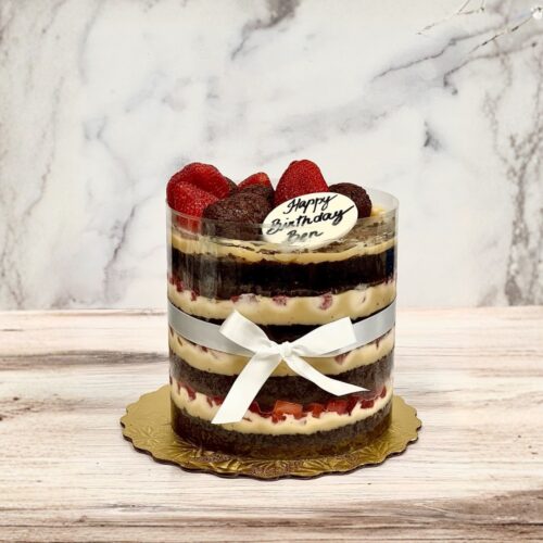 Strawberry Layered Jar Cake