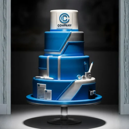 The Boardroom Blue Cake