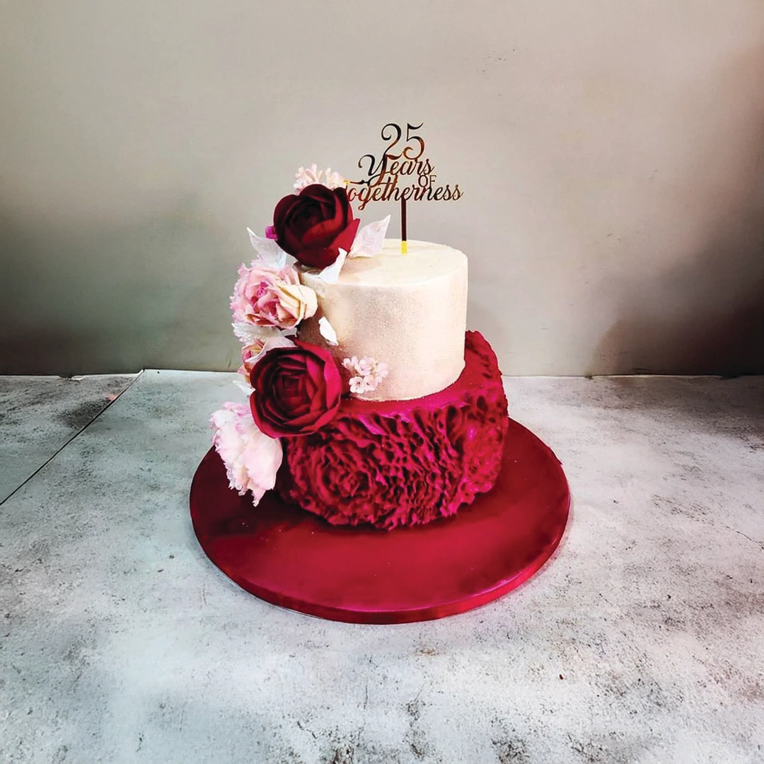 Floral Anniversary Cake